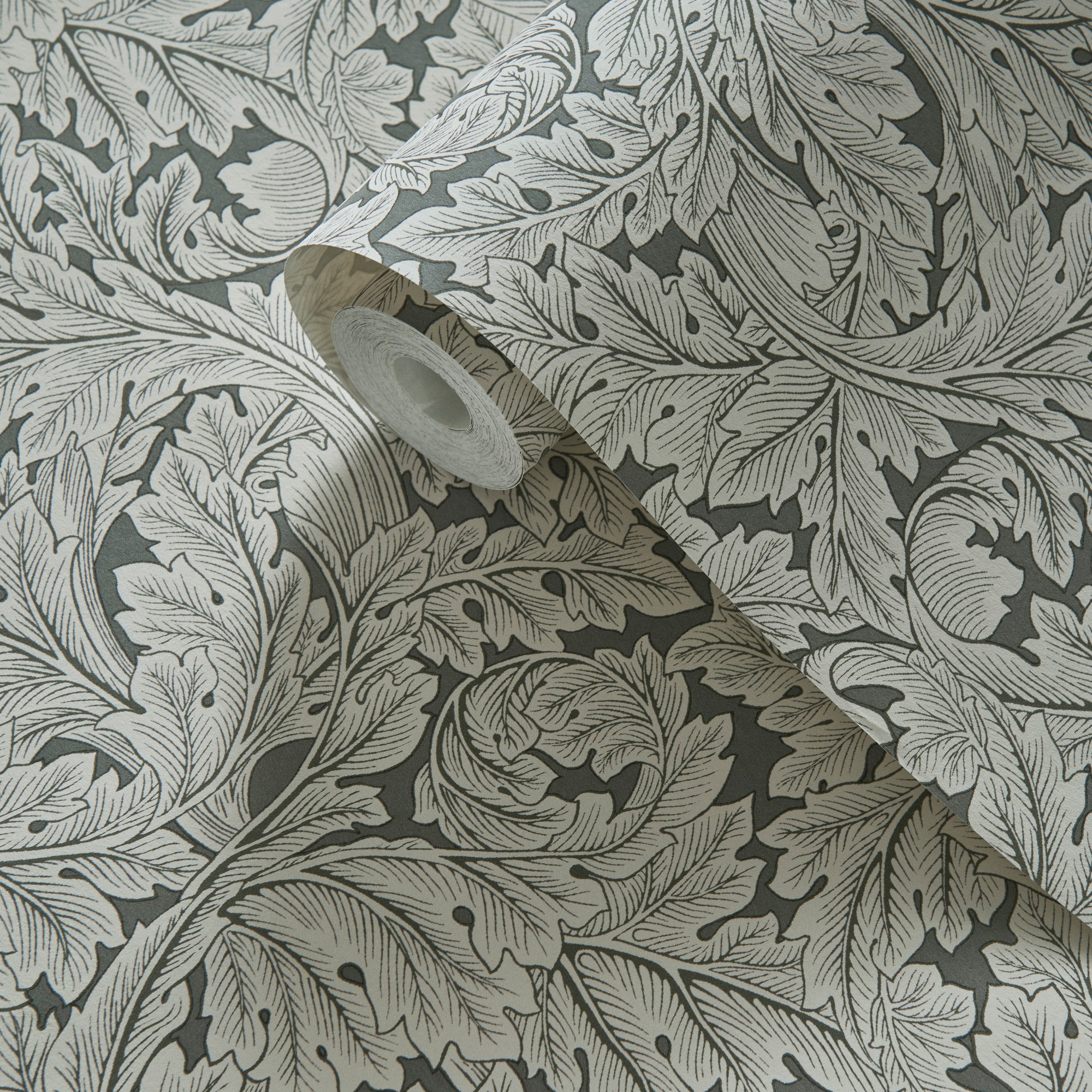 Acanthus Wallpaper W017502 By Clarke Clarke In Slate Grey